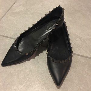 Valentino Black Rockstud Flats